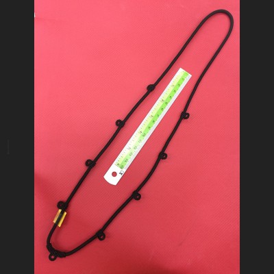 NECKLACE NYLON CHAIN STRING WEAR HANG THAI AMULET HANDMADE 30CM BLACK 9 HOOK