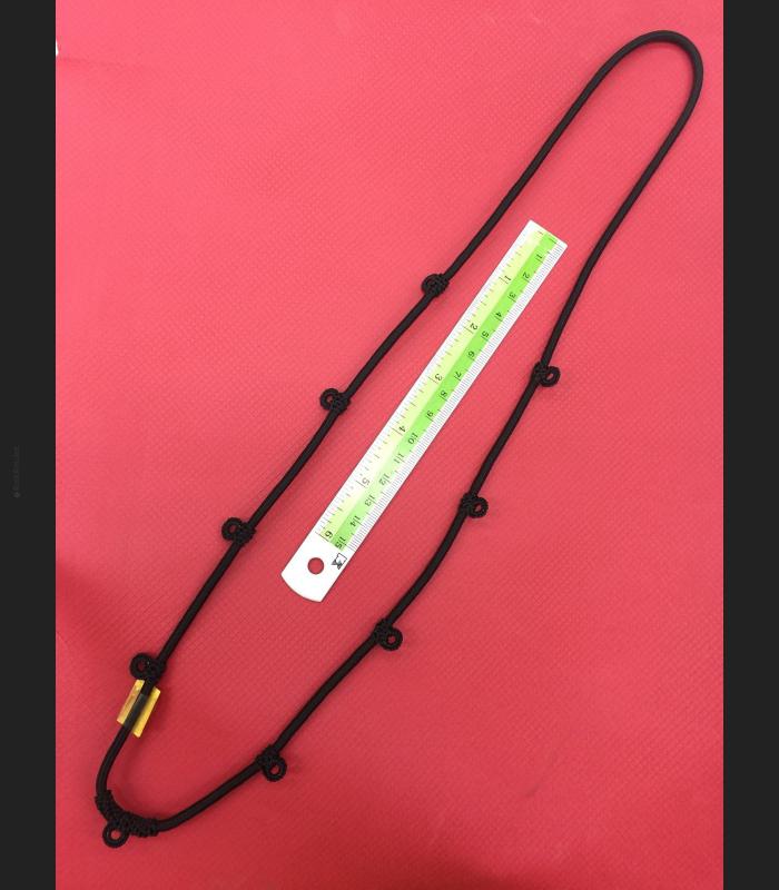 NECKLACE NYLON CHAIN STRING WEAR HANG THAI AMULET HANDMADE 30CM BLACK 9 HOOK