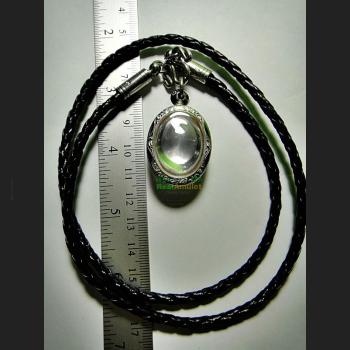 Naga Eye Leklai Magic Lucky Protect Stone Pendant Toffy Clear Thai Amulet #0016