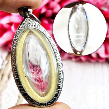 Leklai Naga Eye Gems Stone Cave Limpid Healing Crystal Rugby Thai Amulet #0054