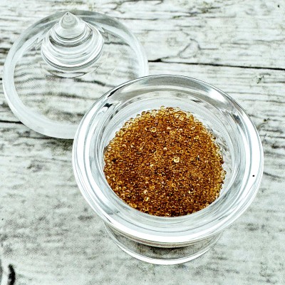 Sarira Relic Stone Holy Stupa Lucky Fortune Protection Orange Thai Amulet #0117