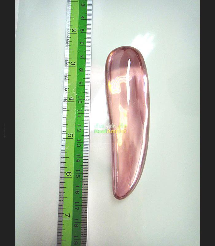LEKLAI RIVER CAVE STONE NAGA GEMS LARGE FANG AMULET LUCKY LOVE PINK MONK BLESS 0127