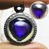 Leklai Naga Eye Pendant Stone Heart Love Protect Lucky Purple Thai Amulet #0146