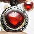 Leklai Naga Eye Pendant Stone Heart Love Power Magic Lucky Red Thai Amulet #0147