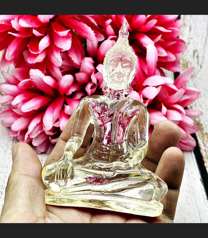 Buddha Statue Feng Shui Miniature Smiley Peaceful Art Deity White Decorate #0148
