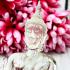 Buddha Statue Feng Shui Miniature Smiley Peaceful Art Deity White Decorate #0148