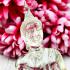 Buddha Statue Feng Shui Miniature Smiley Peaceful Art Deity White Decorate #0148
