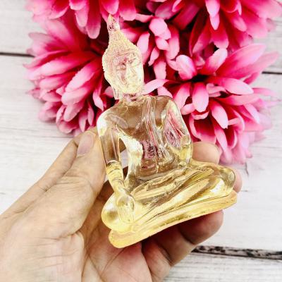 Buddha Statue Feng Shui Miniature Smiley Peaceful Art Deity White Decorate #0148
