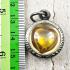 Leklai Naga Eye Lucky Stone Heart Money Gambling Crystal Yellow Thai Amulet 0160