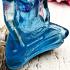 Sit Buddha Statue Colored Peaceful Smiling Deity Blue Decor Art Thai Amulet 0184