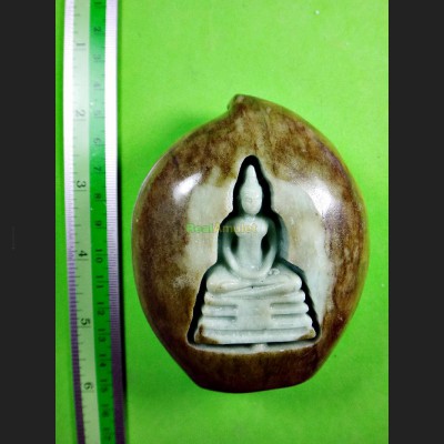 SEATED THAI BUDDHA STONE CARVE QUARTZ GREEN JADE MEDITATION PEACEFUL LUCKY