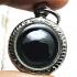 LEKLAI NAGA EYE CRYSTAL GEMS HEALING STONE LUCKY THAI AMULET BUTTON BLACK ROUND