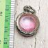 NATURAL GEMS HOLY STONE NAGA EYE LEKLAI THAI AMULET LOVE LUCK PINK ROUND BUTTON