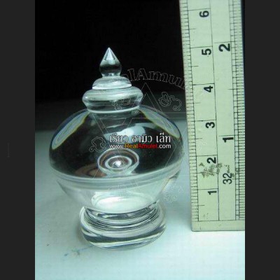 Limpid Clear Solid Empty Stupa Container Box Case Buddha Relic Thai Amulet 5Cm