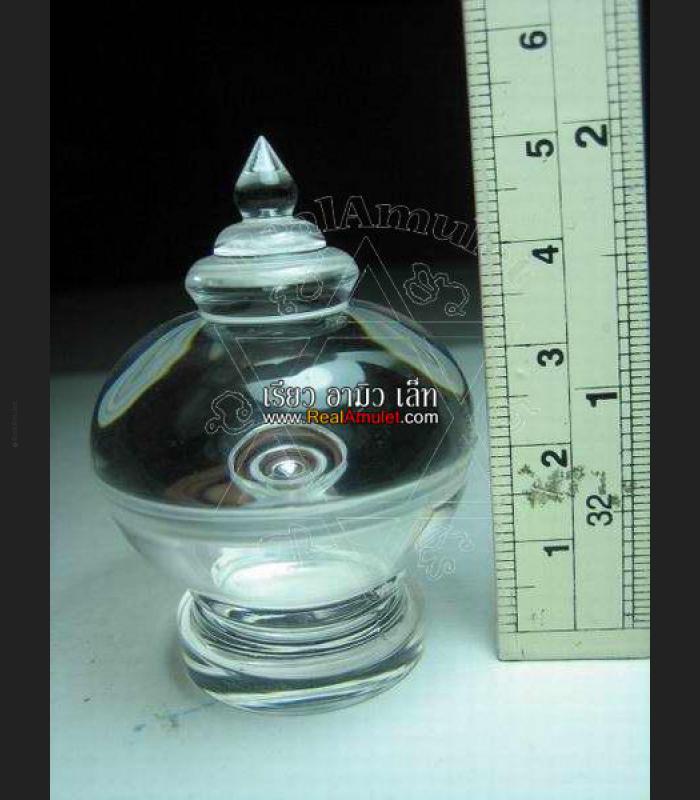Limpid Clear Solid Empty Stupa Container Box Case Buddha Relic Thai Amulet 5Cm