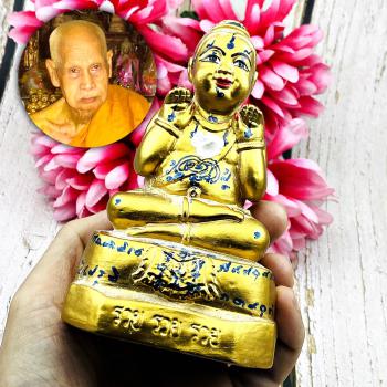 Gambling Lucky Guman Thong Super Rich Gold Handsign Mantra Yeam Thai Amulet 1818
