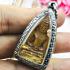 Leklai Naga Eye Healing Stone Buddha Yellow Lucky Gambling Win Thai Amulet #1822
