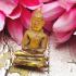 Leklai Naga Eye Healing Stone Buddha Yellow Lucky Gambling Win Thai Amulet #1822