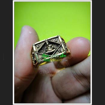 VINTAGE THAI AMULET CATCH MONEY RING PURE SILVER 925 RICH LP YID 1987 SZ10