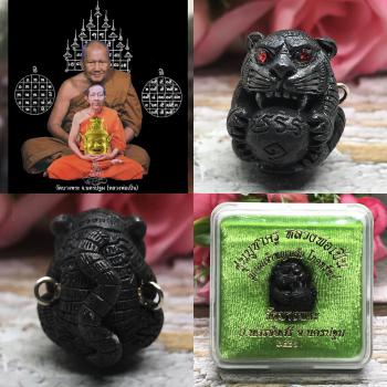 Tiger Ball Catch Fortune Wealth Mass Chant Watbangpha Be2551 Thai Amulet #2276