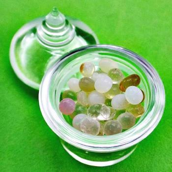 Buddha Sarira Relic Holy Sacred Bead Stupa Colorer Rose Pink Thai Amulet #2599