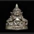 THAI AMULET MINIATURE BRONZE RAHU MOON LUCKY GAMBLING WEALTH RICH LP SWAI