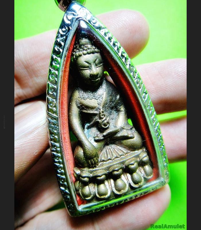 MINIATURE BELL BHDDHA PHAKRING TOUCH EARTH LUCKY SUCCESS THAI AMULET 108MASS CHANT WATBAWORN