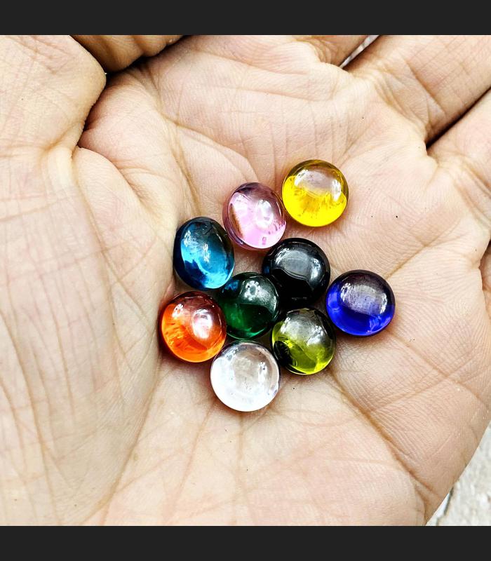 COMPILATION SET9 COLORED BUTTON NAGA EYE DIVINE BLESS CRYSTAL STONE LEKLAI THAI AMULET