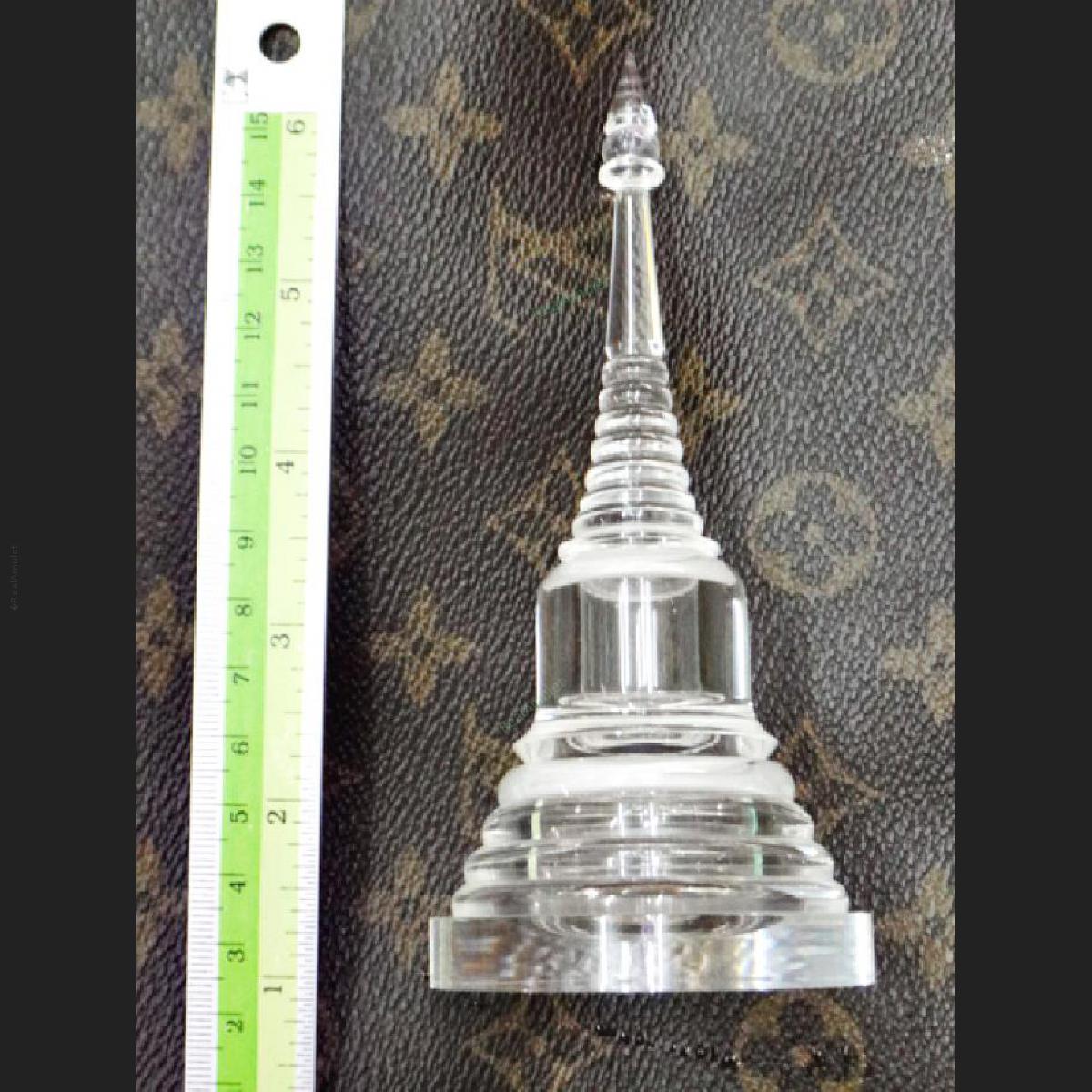 STUPA BUDDHA RELIC AMULET CASE EMPTY BOX CLEAR ACRYLIC 2 OPEN 15 CM ...