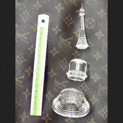 STUPA BUDDHA RELIC AMULET CASE EMPTY BOX CLEAR ACRYLIC 2 OPEN 15 CM 7390