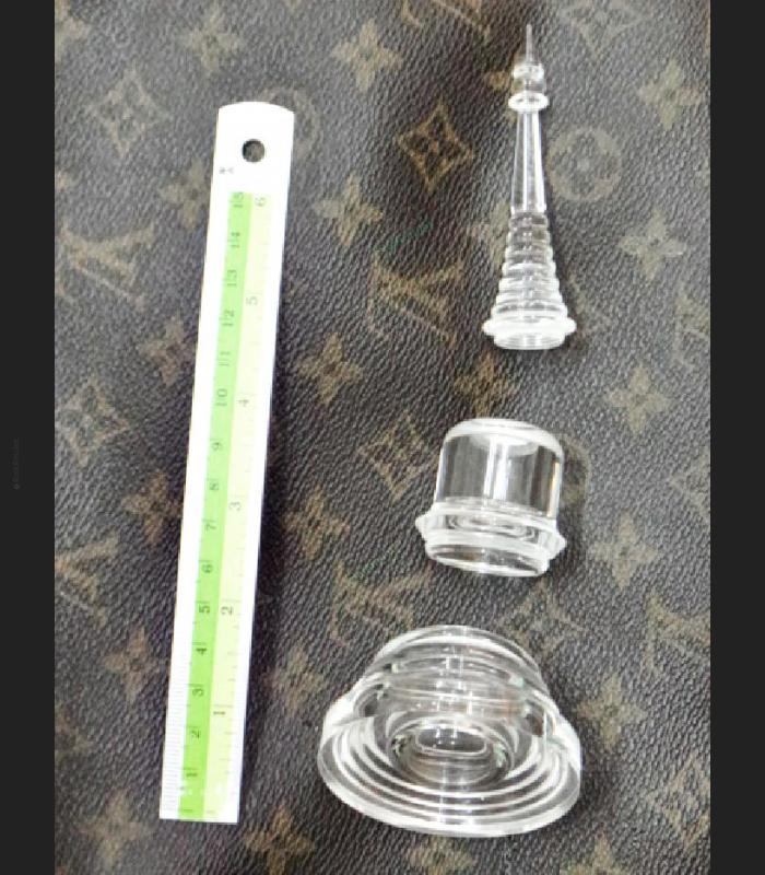 STUPA BUDDHA RELIC AMULET CASE EMPTY BOX CLEAR ACRYLIC 2 OPEN 15 CM 7390