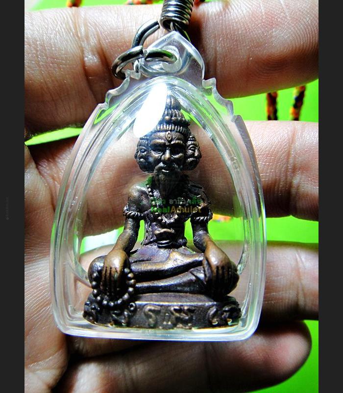 LERSRI HERMIT 9FACE MEDITATION HEALING PREVENT DISEASE ANTI SICK LESS THAI AMULET LP LOON