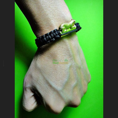 Bracelet Magic Lucky Protect Business Wealth Pern Takrut Tiger Thai Amulet #8001