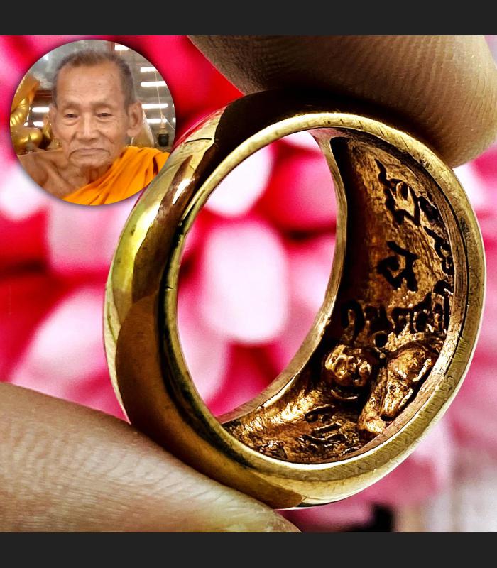 Holy Bronze Ring Lp Chang Charm Power Catch Lucky Size9 Copper Thai Amulet 8051