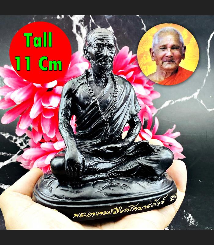 Bronze Statue Lersri Jivaka Health Guard Magic Healing 11cm Key Thai Amulet 8586