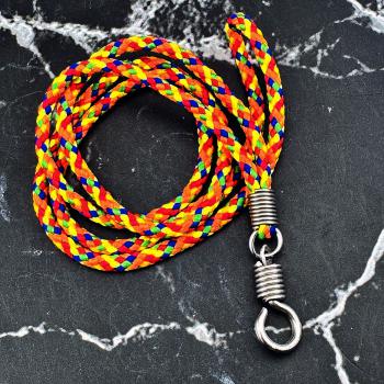 Nylon String Chain Stainless Hook Rainbow Mix Necklace Wearing Thai Amulet #8680