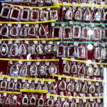 PURE SILVER 96.5 FRAME CASE FIT TO THAI AMULET HAND PAINTING 8681