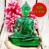 Meditation Buddha Statue Peaceful Smile Home Decoration Green Thai Amulet #9001