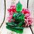Meditation Buddha Statue Peaceful Smile Home Decoration Green Thai Amulet #9001
