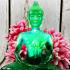 Meditation Buddha Statue Peaceful Smile Home Decoration Green Thai Amulet #9001