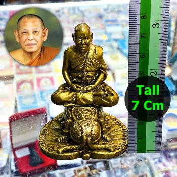 AUTHENTIC THAI PROSPER RICH AMULET HOLY MONK MEDITATION SITTING ON WASP RIDER LP JEED BE2548
