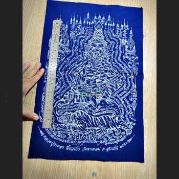 Cloth Flag Lersri Tiger Hermit Protection Lp Kalong Be2550 Blue Thai Amulet 9195