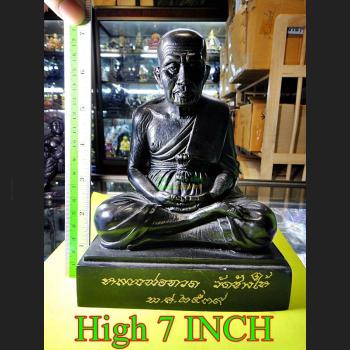 Old Large Bronze Monk Statue Meditation Lp Tuad 5x7 Inch Be2539 Thai Amulet 9244