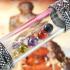 Leklai Naga Eye Takrut Crystal 9pcs Color Magic Lucky Immortal Thai Amulet #9485