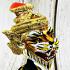 Puseir Lersri Tiger Head Khon Mask Powerful Leader WatBangpha Thai Amulet #9520