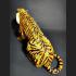 LARGE BRONZE STAUE THAI AMULET TIGER BOSS LEADER POWERFUL CONTROL MIND LP PERN YELLOW PAINT