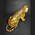 LARGE BRONZE STAUE THAI AMULET TIGER BOSS LEADER POWERFUL CONTROL MIND LP PERN YELLOW PAINT