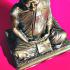 LARGE 18CM STATUE BROBZE PEACEFUL MONK MEDITATION LUCKY FORTUNE THAI AMULET LP KEY BE2548