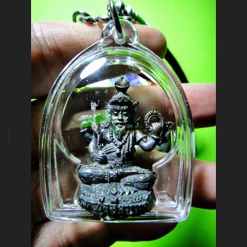 MINIATURE BRONZE LERSRI HERMIT 4 HAND ARMED GOD LP NONG AMULET THAI DEITY 2T