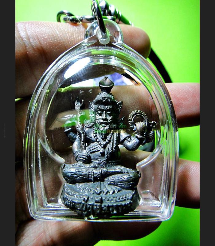 MINIATURE BRONZE LERSRI HERMIT 4 HAND ARMED GOD LP NONG AMULET THAI DEITY 2T